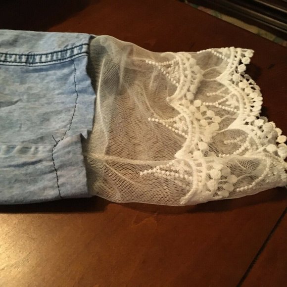 DENIM JEAN JACKET LADIES LACE DESIGN SIZE XXXL - Picture 4 of 5